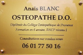 Anaïs BLANC ostéopathe D.O MROF  Sarrians